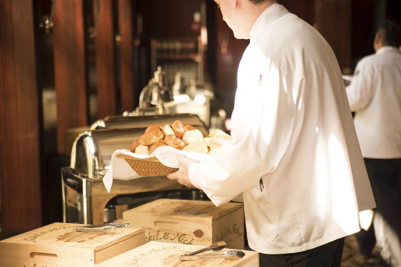 waiter, bread, deliver, serve, food, restaurant, service, man, meal, person, lunch, kitchen, male, adult, apron, dish, smiling, breakfast, happy, human, cooking, guy, tray, dinner, nutritious, tasty, eat, brown food, brown happy, brown kitchen, brown…