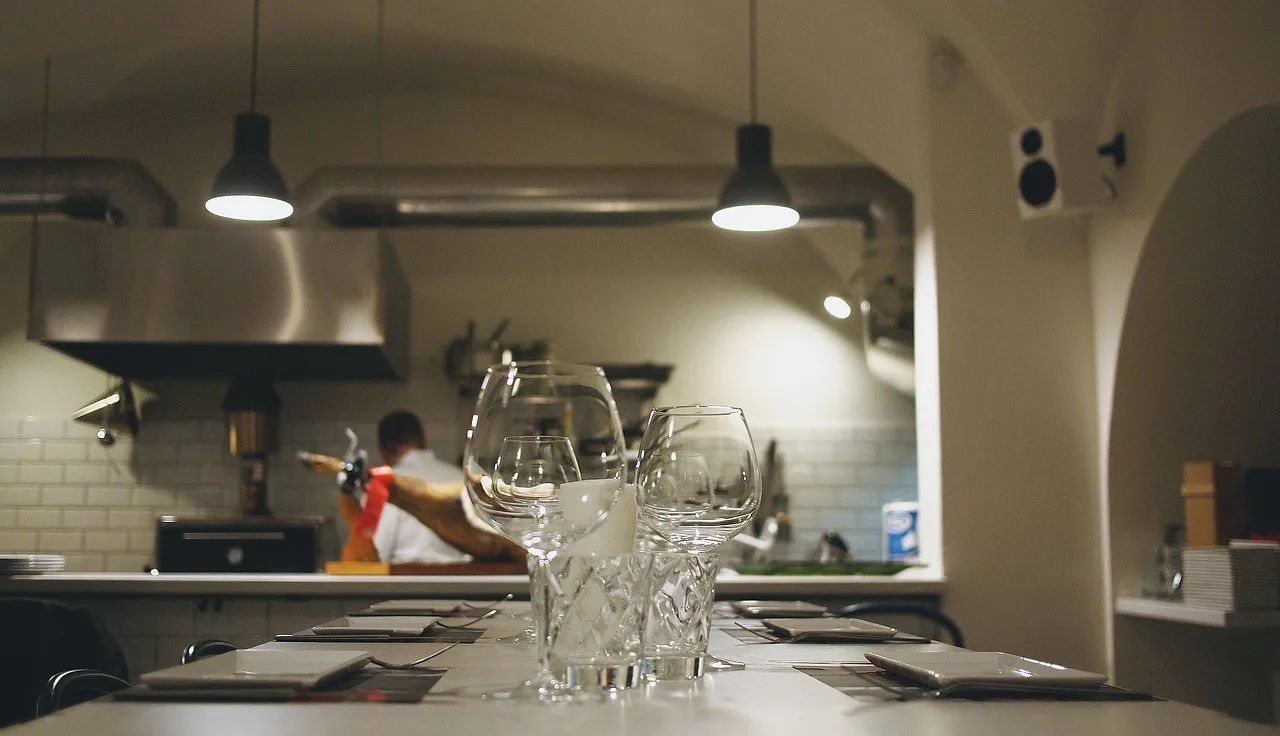 kitchen, restaurant, chef, cooking, table, glasses, plates, brown kitchen, brown cooking, brown restaurant, brown table, brown glass, brown glasses, brown chef, kitchen, chef, chef, chef, chef, chef