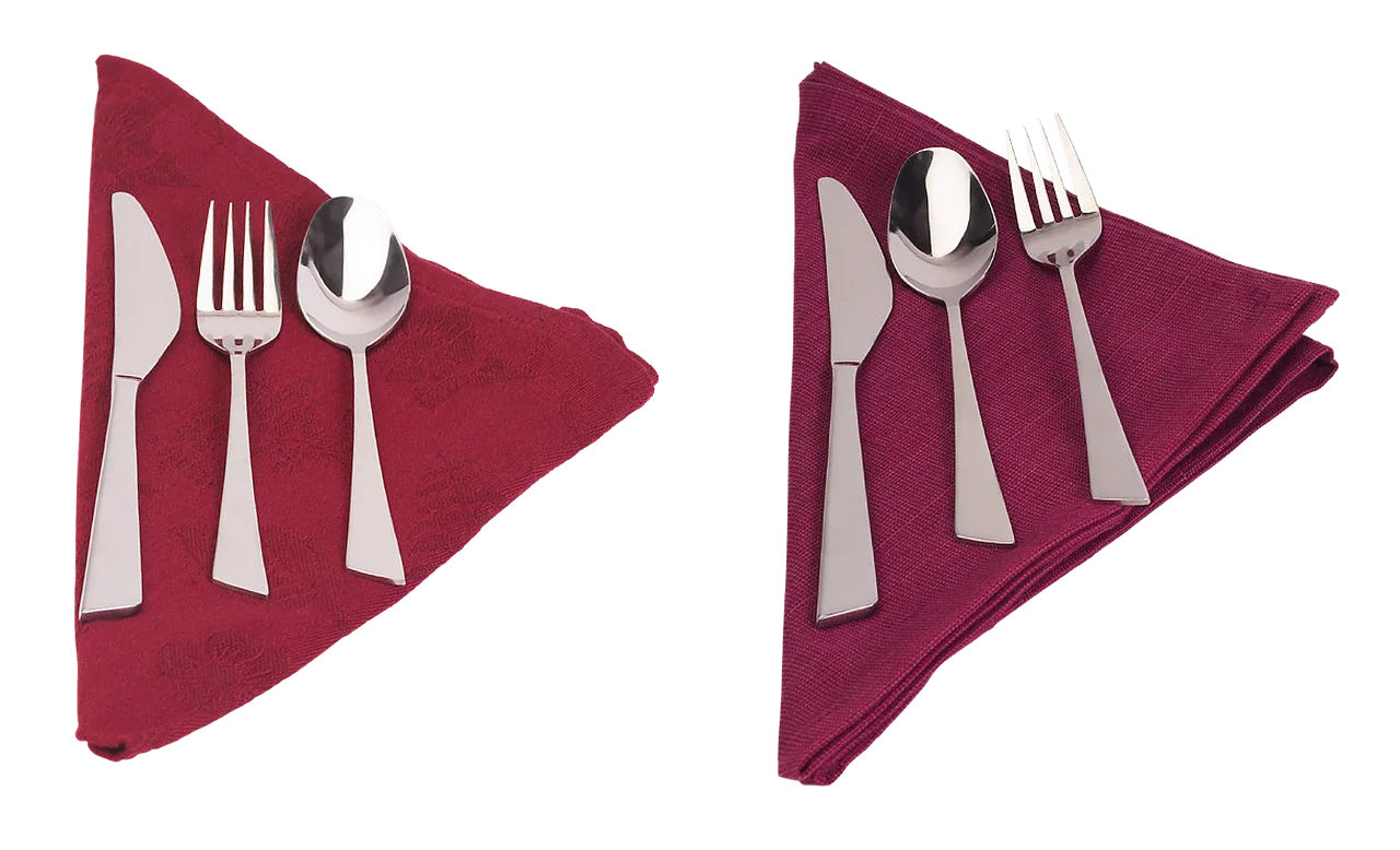 cutlery, serving, napkin, table, table setting, table-knife, fork, a spoon, napkin, napkin, napkin, napkin, napkin, table setting